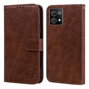 For Motorola Moto G Stylus 5G 2023 Skin Feeling Oil Leather Texture PU + TPU Phone Case(Brown)