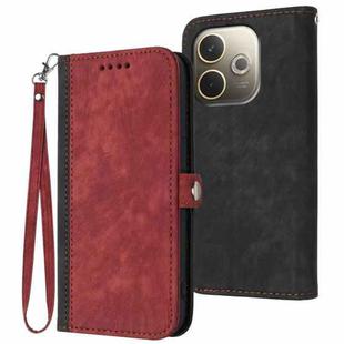 For OPPO A5 Pro 5G Side Buckle Double Fold Hand Strap Leather Phone Case(Red)