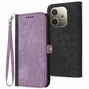 For OPPO A5 Pro 5G Side Buckle Double Fold Hand Strap Leather Phone Case(Purple)