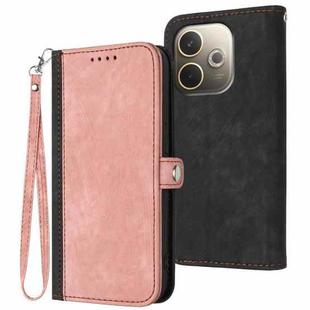 For OPPO A5 Pro 5G Side Buckle Double Fold Hand Strap Leather Phone Case(Pink)