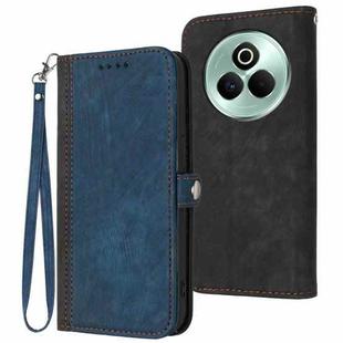 For Realme P3 Pro Side Buckle Double Fold Hand Strap Leather Phone Case(Royal Blue)