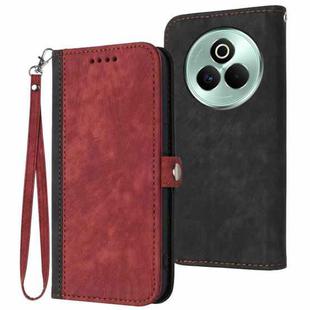 For Realme P3 Pro Side Buckle Double Fold Hand Strap Leather Phone Case(Red)