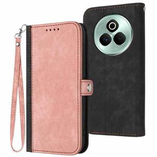 For Realme P3 Pro Side Buckle Double Fold Hand Strap Leather Phone Case(Pink)