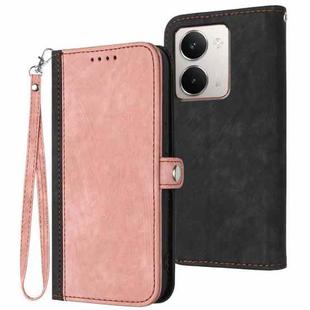 For Realme P3 Ultra 5G Side Buckle Double Fold Hand Strap Leather Phone Case(Pink)