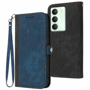 For Realme 14x Global Side Buckle Double Fold Hand Strap Leather Phone Case(Royal Blue)