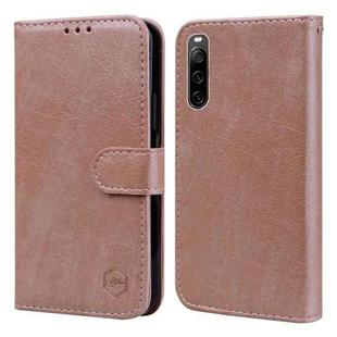 For Sony Xperia 10 IV Skin Feeling Oil Leather Texture PU + TPU Phone Case(Champagne)