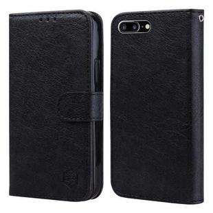 For iPhone 6 Plus / 7 Plus / 8 Plus Skin Feeling Oil Leather Texture PU + TPU Phone Case(Black)