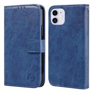 For iPhone 11 Skin Feeling Oil Leather Texture PU + TPU Phone Case(Dark Blue)