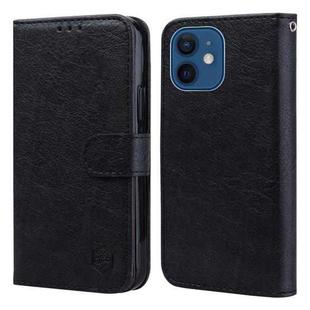 For iPhone 12 mini Skin Feeling Oil Leather Texture PU + TPU Phone Case(Black)