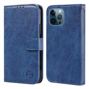 For iPhone 13 Pro Skin Feeling Oil Leather Texture PU + TPU Phone Case(Dark Blue)