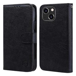 For iPhone 14 Plus Skin Feeling Oil Leather Texture PU + TPU Phone Case(Black)