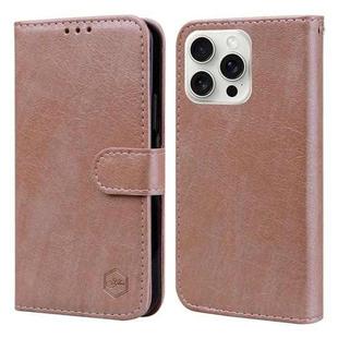 For iPhone 16 Pro Max Skin Feeling Oil Leather Texture PU + TPU Phone Case(Champagne)