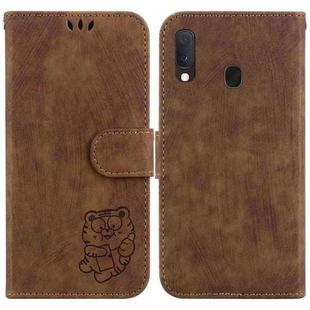 For Samsung Galaxy A10e / A20e Little Tiger Embossed Leather Phone Case(Brown)