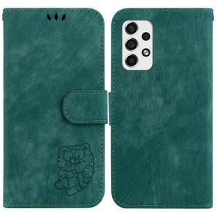 For Samsung Galaxy A53 5G Little Tiger Embossed Leather Phone Case(Green)