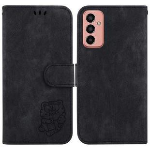 For Samsung Galaxy M13 4G Little Tiger Embossed Leather Phone Case(Black)