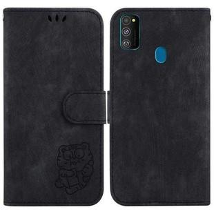 For Samsung Galaxy M30s / M21 Little Tiger Embossed Leather Phone Case(Black)