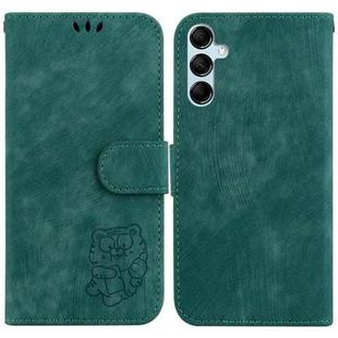 For Samsung Galaxy M54 5G Little Tiger Embossed Leather Phone Case(Green)