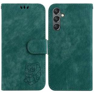 For Samsung Galaxy A24 4G Little Tiger Embossed Leather Phone Case(Green)