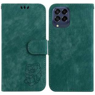 For Samsung Galaxy M53 5G Little Tiger Embossed Leather Phone Case(Green)