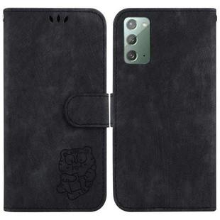 For Samsung Galaxy Note20 Little Tiger Embossed Leather Phone Case(Black)