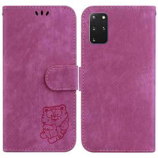 For Samsung Galaxy S20+ Little Tiger Embossed Leather Phone Case(Rose Red)