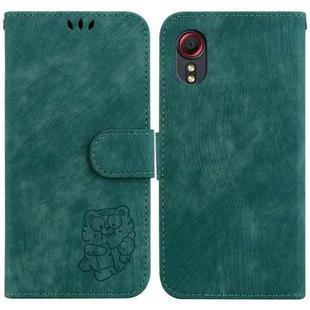 For Samsung Galaxy Xcover 5 Little Tiger Embossed Leather Phone Case(Green)