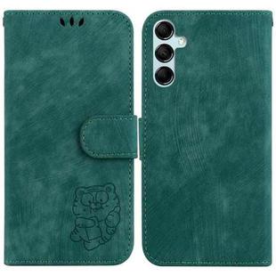 For Samsung Galaxy A15 Little Tiger Embossed Leather Phone Case(Green)