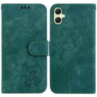 For Samsung Galaxy A05 Little Tiger Embossed Leather Phone Case(Green)