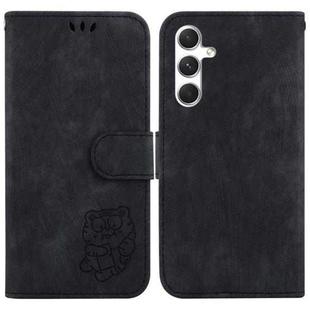 For Samsung Galaxy S24 5G Little Tiger Embossed Leather Phone Case(Black)