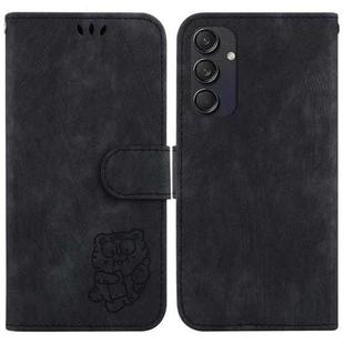 For Samsung Galaxy M55 Little Tiger Embossed Leather Phone Case(Black)