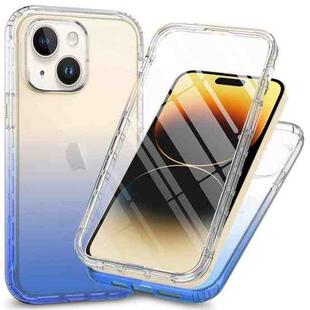 For iPhone 15 Plus Full Body Shockproof Clear Gradient Phone Case(Blue)
