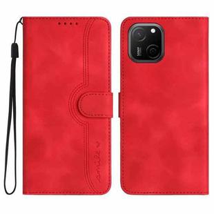 For Huawei Maimang A20 Heart Pattern Skin Feel Leather Phone Case(Red)