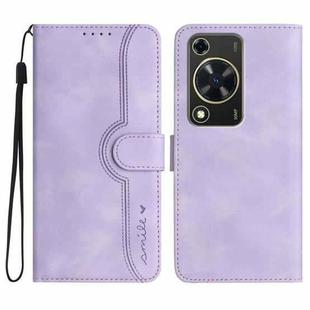 For Huawei Enjoy 70 Heart Pattern Skin Feel Leather Phone Case(Purple)