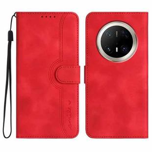 For Huawei Mate 70 Pro / Mate 70 Pro+ Heart Pattern Skin Feel Leather Phone Case(Red)