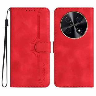 For Huawei nova 12i Heart Pattern Skin Feel Leather Phone Case(Red)