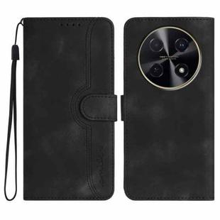 For Huawei nova 12i Heart Pattern Skin Feel Leather Phone Case(Black)