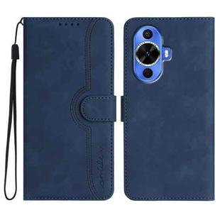 For Huawei nova 12s Heart Pattern Skin Feel Leather Phone Case(Royal Blue)