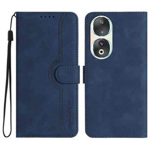 For Honor 90 Heart Pattern Skin Feel Leather Phone Case(Royal Blue)