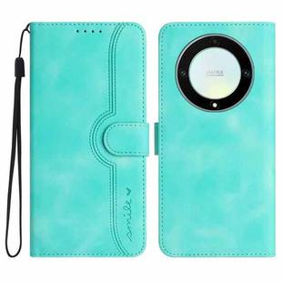 For Honor X40 Heart Pattern Skin Feel Leather Phone Case(Light Blue)