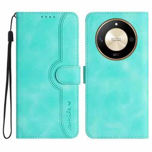 For Honor X50 Heart Pattern Skin Feel Leather Phone Case(Light Blue)