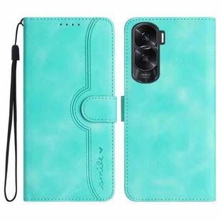 For Honor X50i Heart Pattern Skin Feel Leather Phone Case(Light Blue)