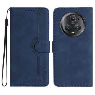 For Honor Magic5 Pro Heart Pattern Skin Feel Leather Phone Case(Royal Blue)