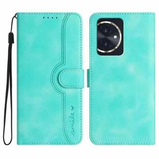 For Honor 100 Heart Pattern Skin Feel Leather Phone Case(Light Blue)