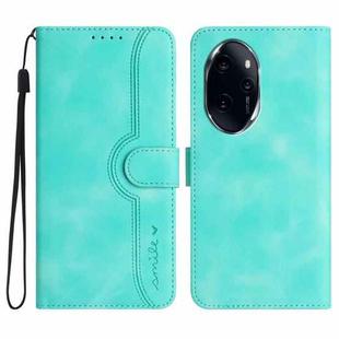 For Honor 100 Pro Heart Pattern Skin Feel Leather Phone Case(Light Blue)