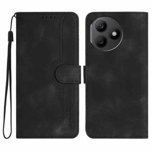 For Honor X50i+ Heart Pattern Skin Feel Leather Phone Case(Black)