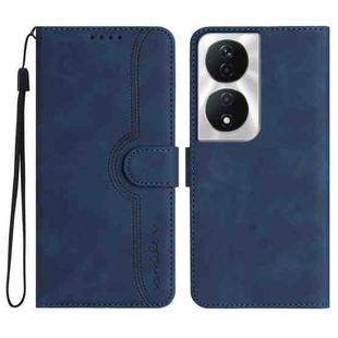 For Honor X7b Heart Pattern Skin Feel Leather Phone Case(Royal Blue)