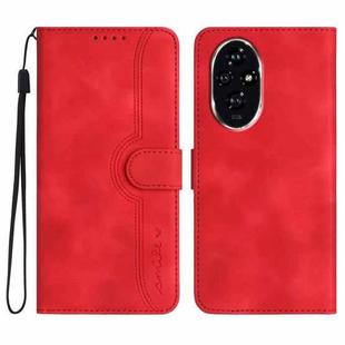 For Honor 200 Heart Pattern Skin Feel Leather Phone Case(Red)