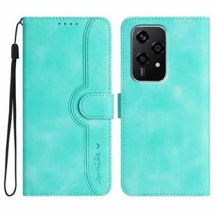 For Honor 200 Lite Global Heart Pattern Skin Feel Leather Phone Case(Light Blue)