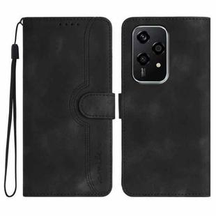 For Honor 200 Lite Global Heart Pattern Skin Feel Leather Phone Case(Black)