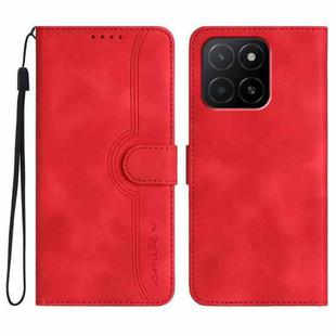 For Honor X5b / X5b Plus Global Heart Pattern Skin Feel Leather Phone Case(Red)